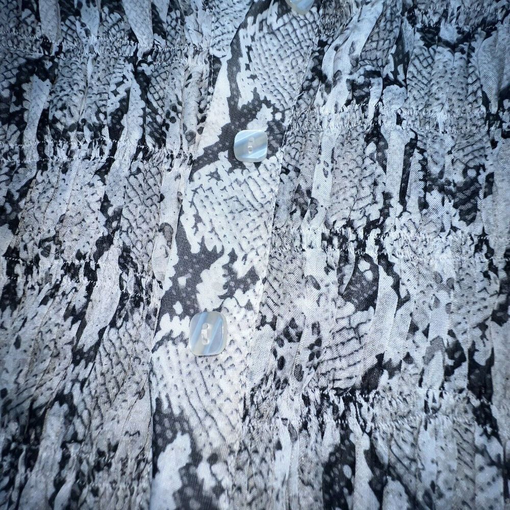Soft Surroundings Sheer Snake Print Button Up Blo… - image 2